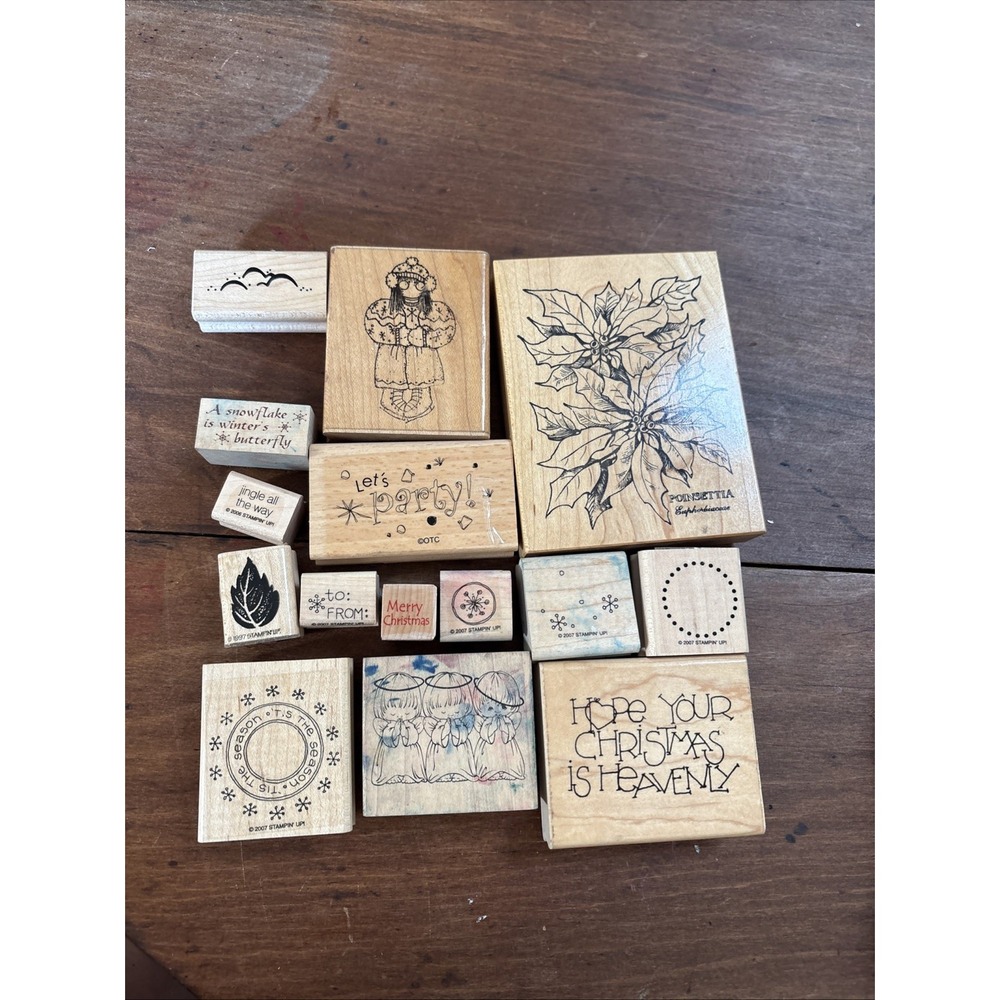Christmas / Holiday Craft Rubber Stamp - Lot of 15